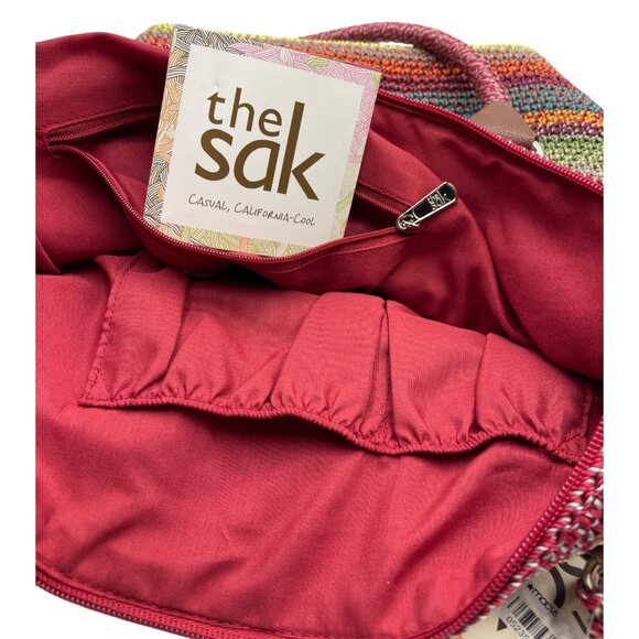 The Sak Gypsy Cambria Crochet Shoulder Bag With Brown Accents & Zipper Closure - Picture 9 of 16